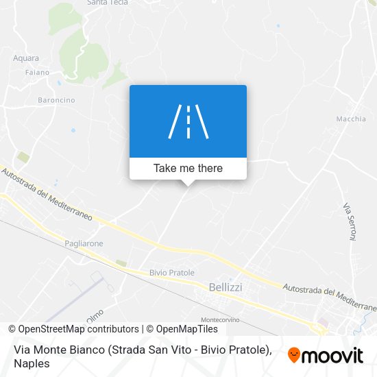 Via Monte Bianco (Strada San Vito - Bivio Pratole) map