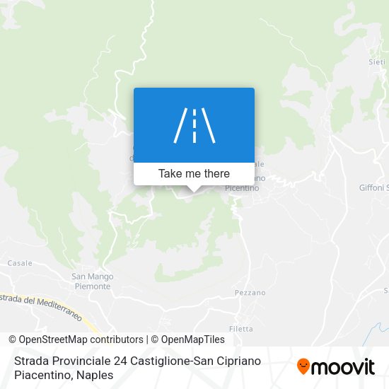 Strada Provinciale 24 Castiglione-San Cipriano Piacentino map