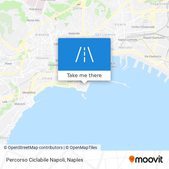 Percorso Ciclabile Napoli map