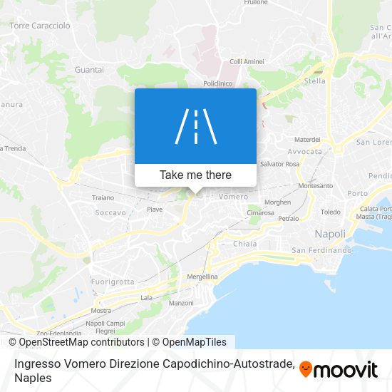Ingresso Vomero Direzione Capodichino-Autostrade map