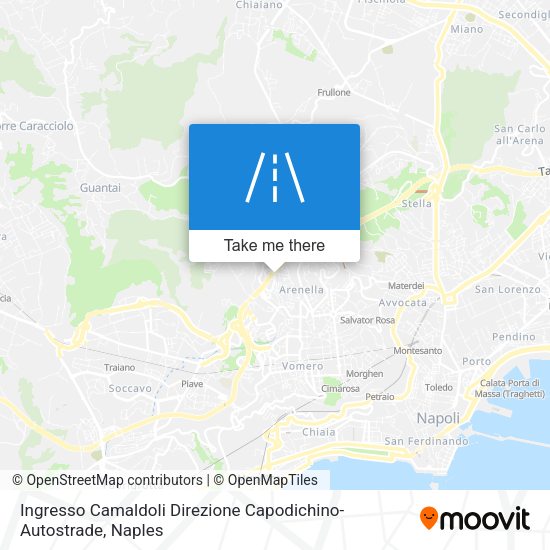 Ingresso Camaldoli Direzione Capodichino-Autostrade map