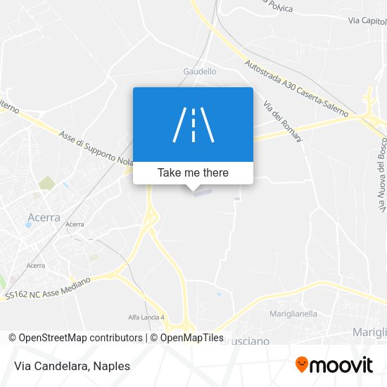 Via Candelara map