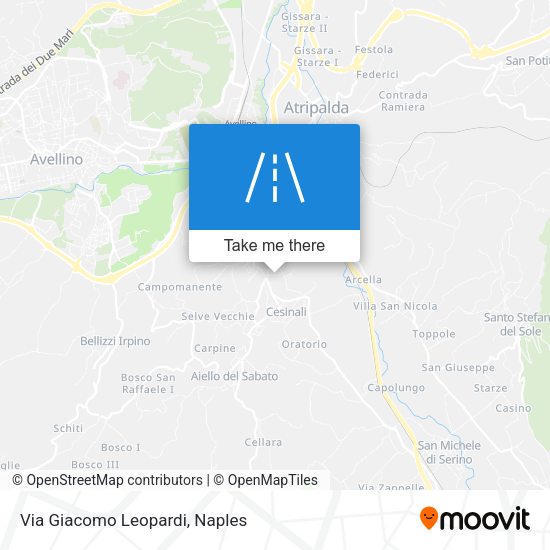 Via Giacomo Leopardi map