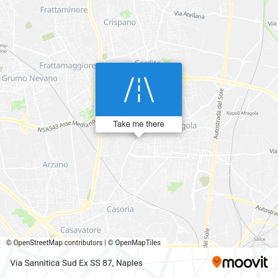 Via Sannitica Sud Ex SS 87 map