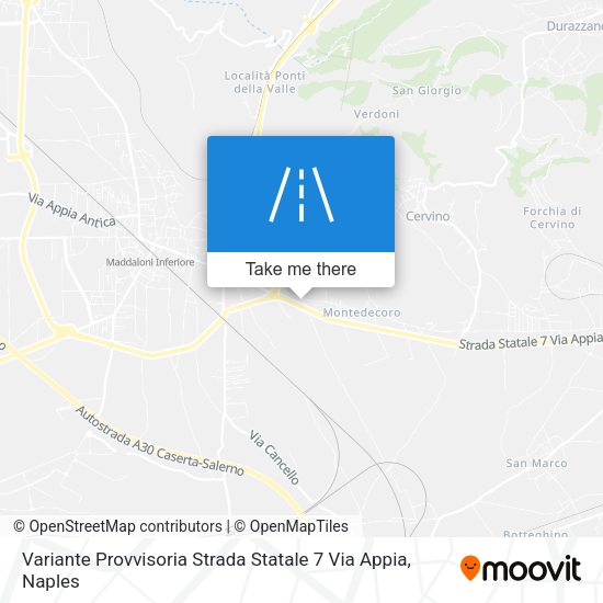 Variante Provvisoria Strada Statale 7 Via Appia map
