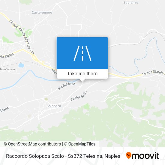 Raccordo Solopaca Scalo - Ss372 Telesina map