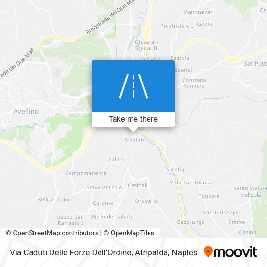 Via Caduti Delle Forze Dell'Ordine, Atripalda map