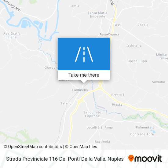 Strada Provinciale 116 Dei Ponti Della Valle map