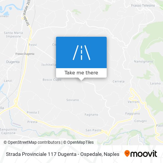 Strada Provinciale 117 Dugenta - Ospedale map