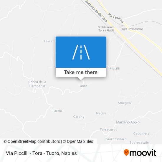 Via Piccilli - Tora - Tuoro map