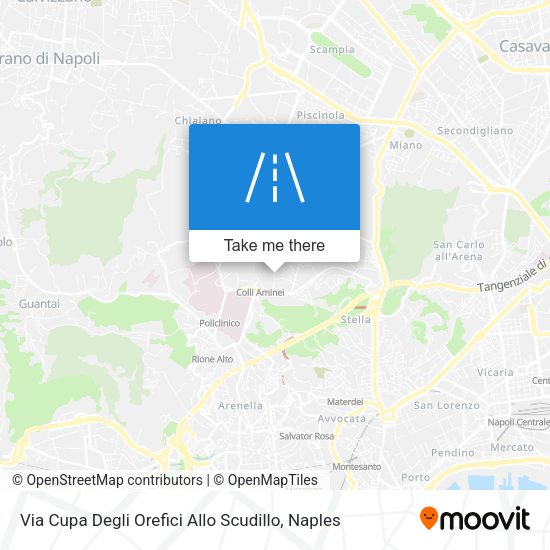 Via Cupa Degli Orefici Allo Scudillo map