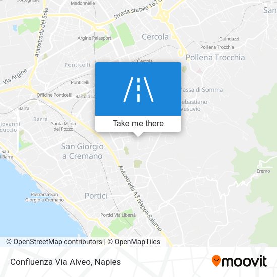 Confluenza Via Alveo map