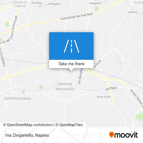 Via Zingariello map