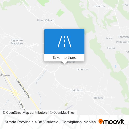 Strada Provinciale 38 Vitulazio - Camigliano map