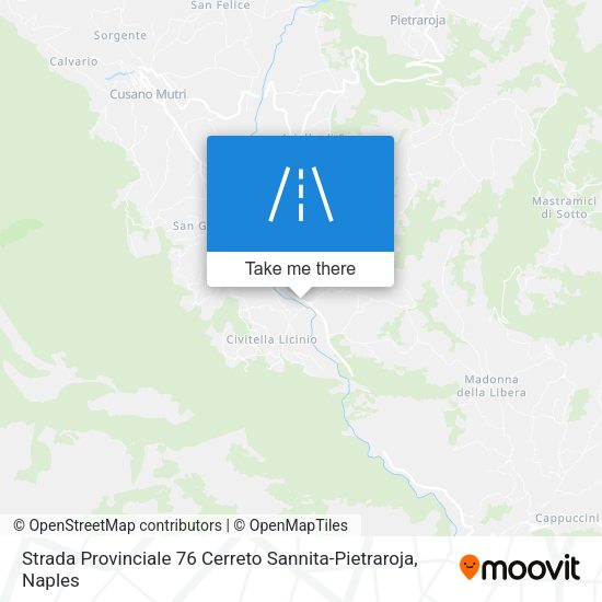 Strada Provinciale 76 Cerreto Sannita-Pietraroja map
