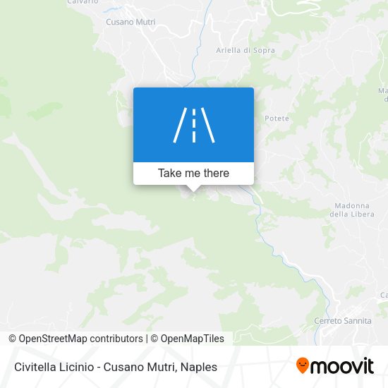 Civitella Licinio - Cusano Mutri map