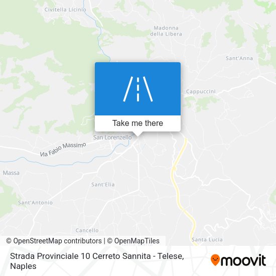 Strada Provinciale 10 Cerreto Sannita - Telese map