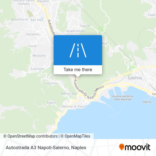 Autostrada A3 Napoli-Salerno map