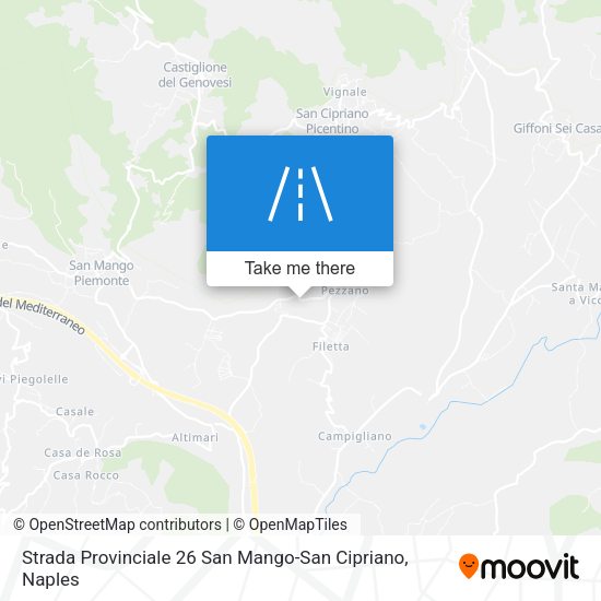 Strada Provinciale 26 San Mango-San Cipriano map