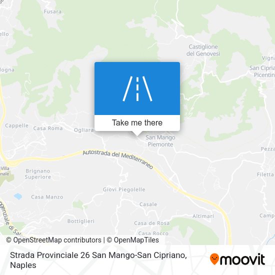 Strada Provinciale 26 San Mango-San Cipriano map