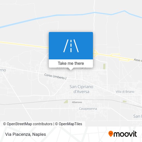 Via Piacenza map
