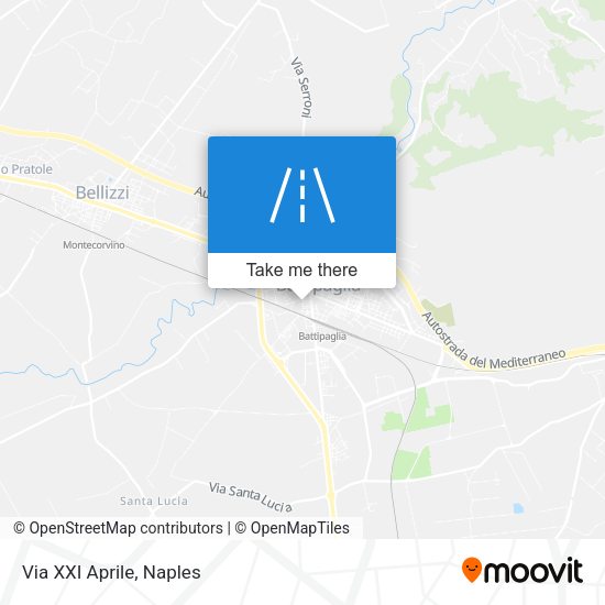Via XXI Aprile map