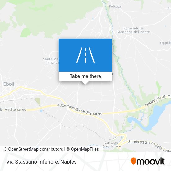 Via Stassano Inferiore map