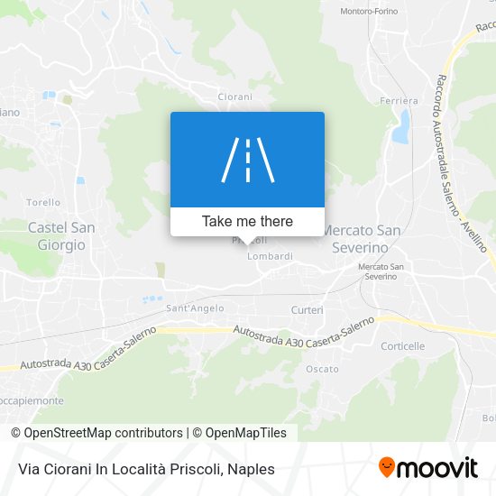 Via Ciorani In Località Priscoli map