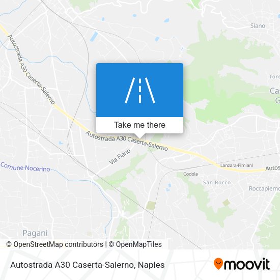 Autostrada A30 Caserta-Salerno map