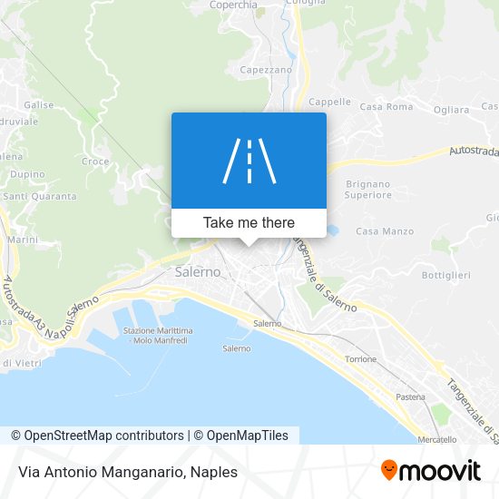 Via Antonio Manganario map
