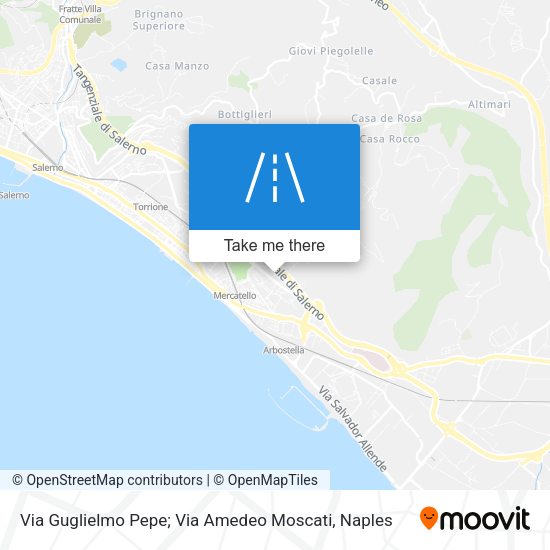 Via Guglielmo Pepe; Via Amedeo Moscati map