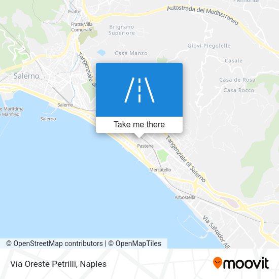 Via Oreste Petrilli map