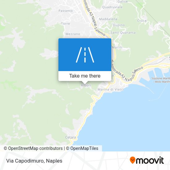 Via Capodimuro map
