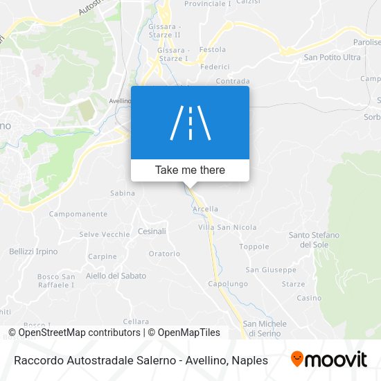 Raccordo Autostradale Salerno - Avellino map