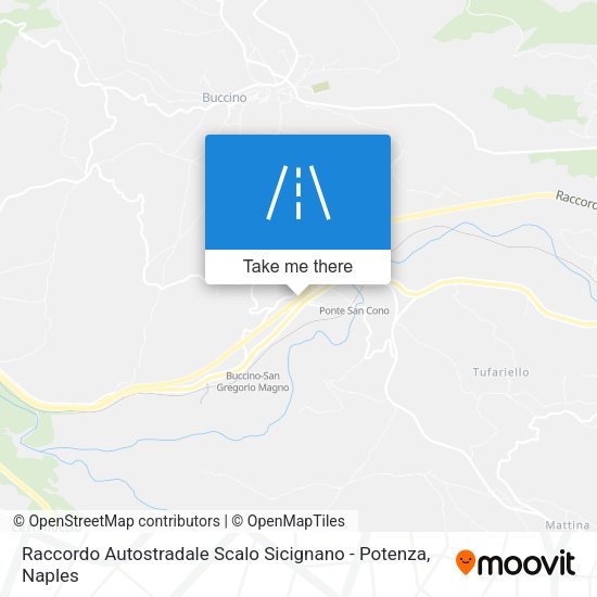 Raccordo Autostradale Scalo Sicignano - Potenza map
