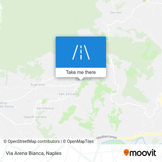 Via Arena Bianca map