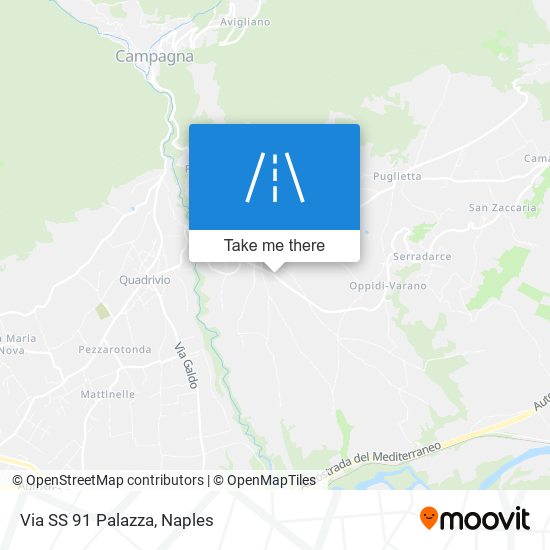 Via SS 91 Palazza map