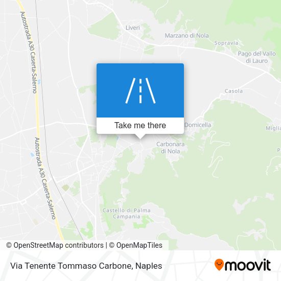 Via Tenente Tommaso Carbone map