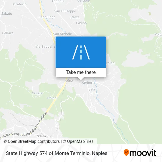 State Highway 574 of Monte Terminio map
