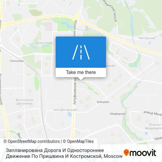 Запланирована Дорога И Одностороннее Движение По Пришвина И Костромской map
