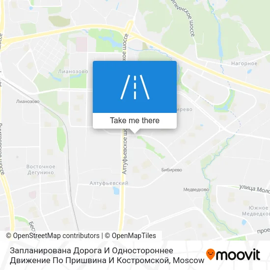 Запланирована Дорога И Одностороннее Движение По Пришвина И Костромской map
