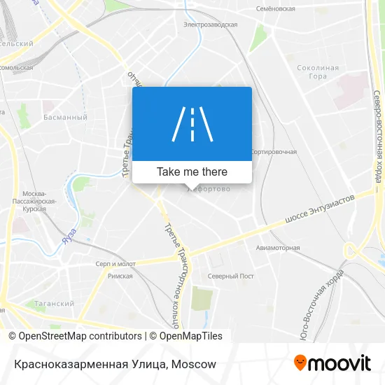 Красноказарменная Улица map