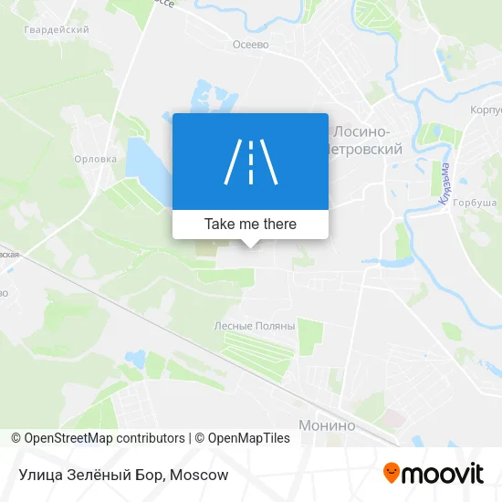 Улица Зелёный Бор map