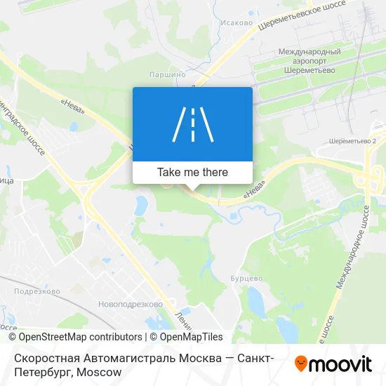 Скоростная Автомагистраль Москва — Санкт-Петербург map
