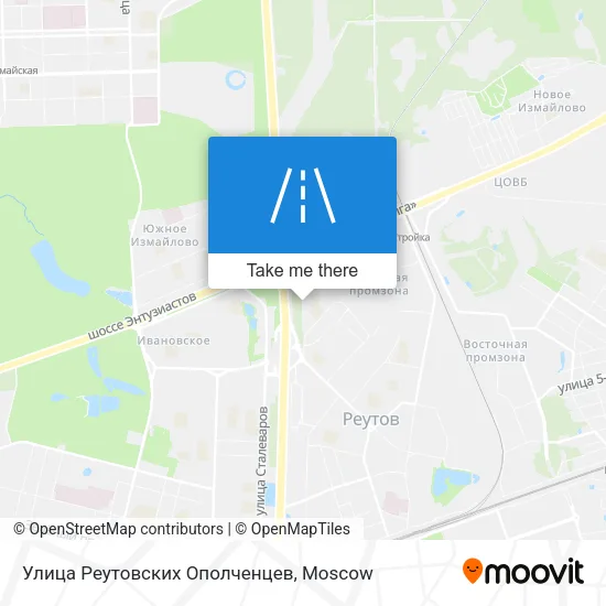 Улица Реутовских Ополченцев map