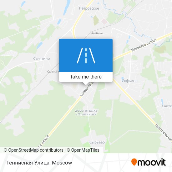 Теннисная Улица map