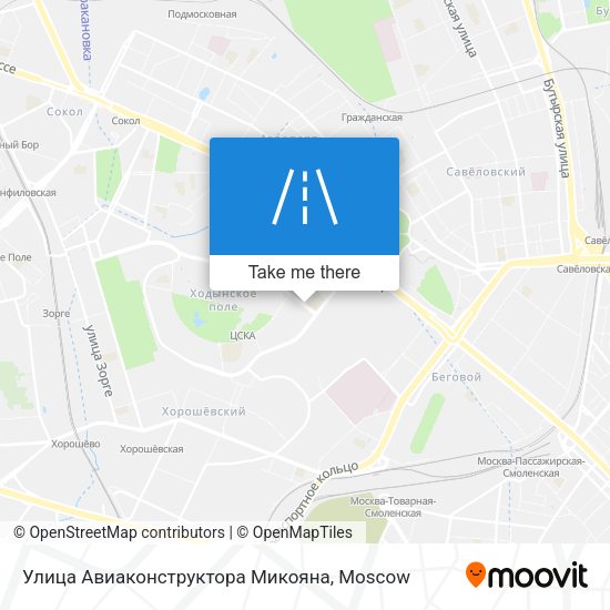 Улица Авиаконструктора Микояна map