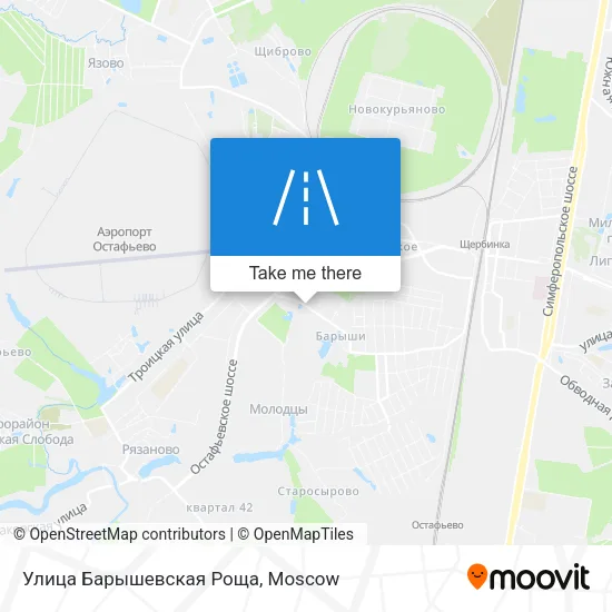 Улица Барышевская Роща map