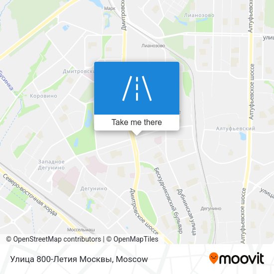 Улица 800-Летия Москвы map