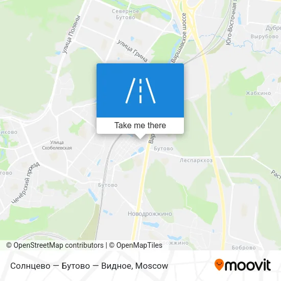 Солнцево — Бутово — Видное map